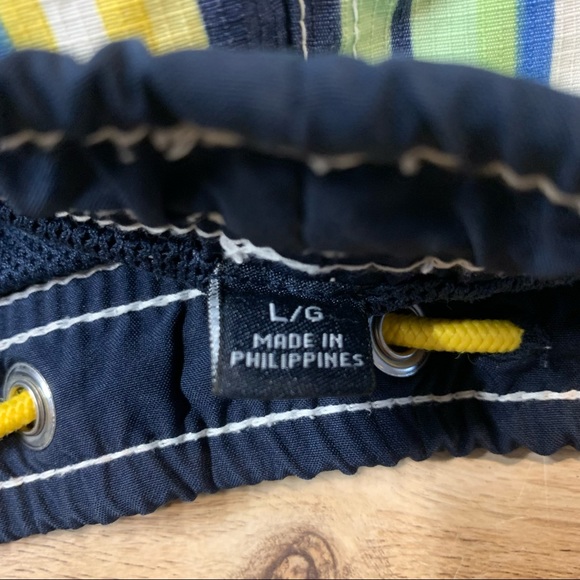 Tommy Hilfiger Premium Swim Trunks Shorts Striped Drawstring Pockets - Picture 6 of 8